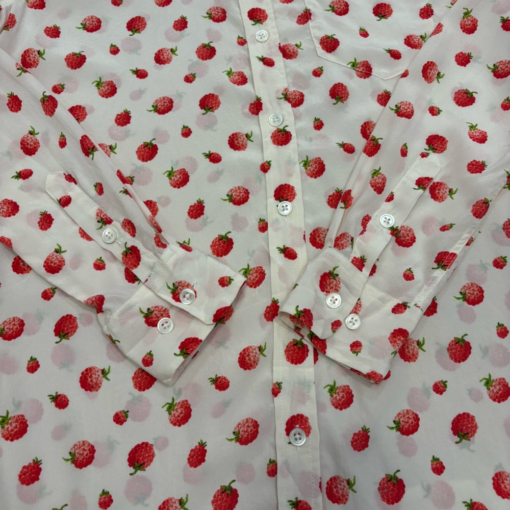 Equipment Reese Raspberry Print Silk Blouse - Picture 6 of 15